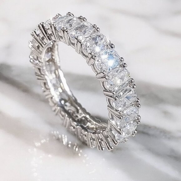 Jewelry - “Brit” Oval White Gold Plated Demi-Fine Ring